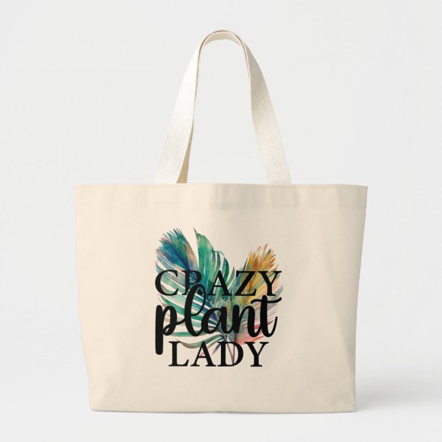 Grand Tote Bag Dame Plante folle (Devant)