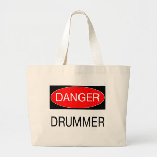 Grand Tote Bag Danger - Batteur Musicien Drôle T-Shirt Tasse Tabl