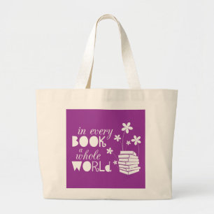 Grand Tote Bag Dans chaque livre un monde entier