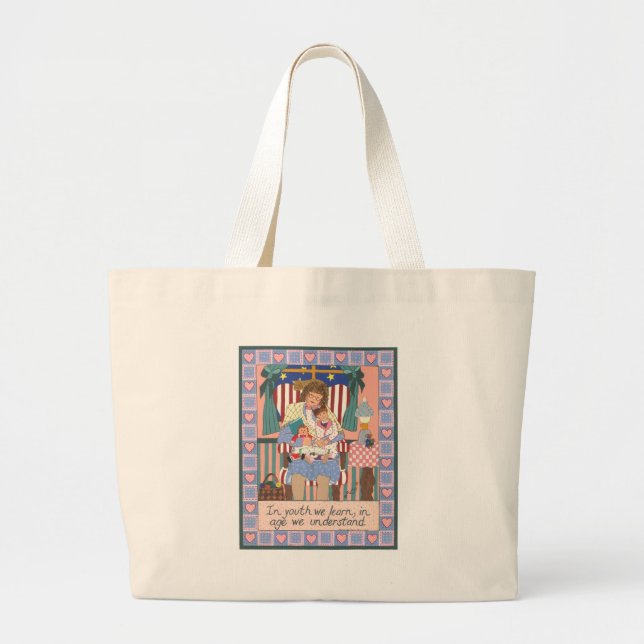Grand Tote Bag Dans la jeunesse nous apprenons (Devant)