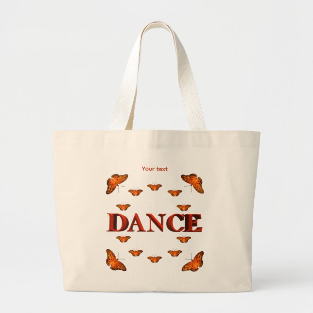 Grand Tote Bag Danse avec des papillons design (Devant)