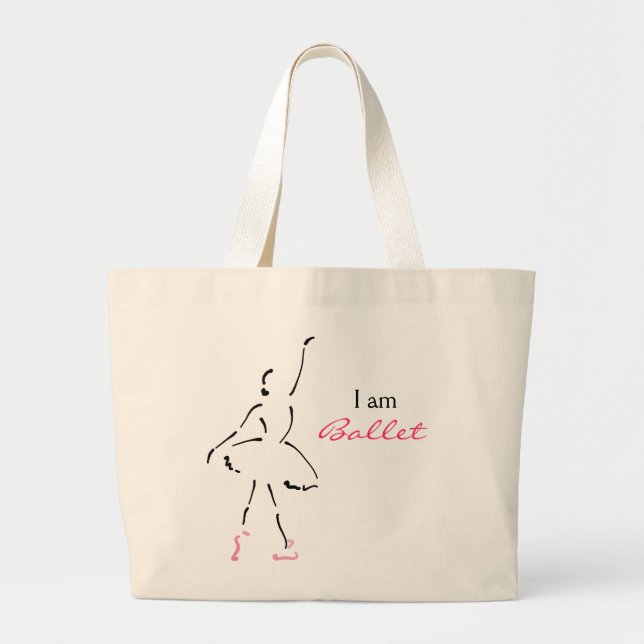 Grand Tote Bag Danseur de ballet gracieux avec Slogan personnalis (Devant)