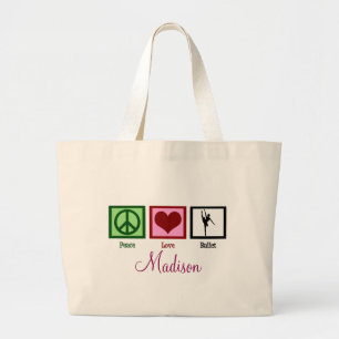 Grand Tote Bag Danseur de coutume de ballet d'amour de paix