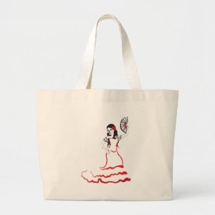 Grand Tote Bag danseur du crâne à sucre espagnol