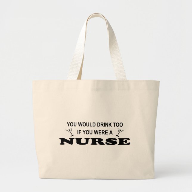 Grand Tote Bag De boissons infirmière trop - (Devant)
