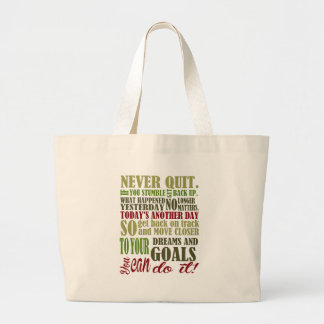 Grand Tote Bag De motivation : Non jamais stoppé