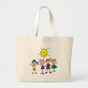 Grand Tote Bag De pair le chiffre de bâton badine des T-shirts e