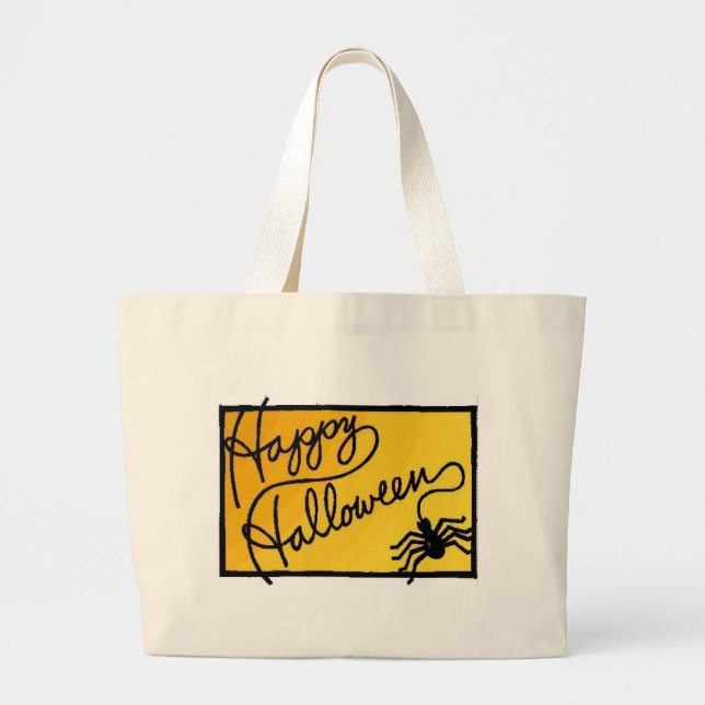 Grand Tote Bag Décoration de l'Araignée d'Halloween (Devant)