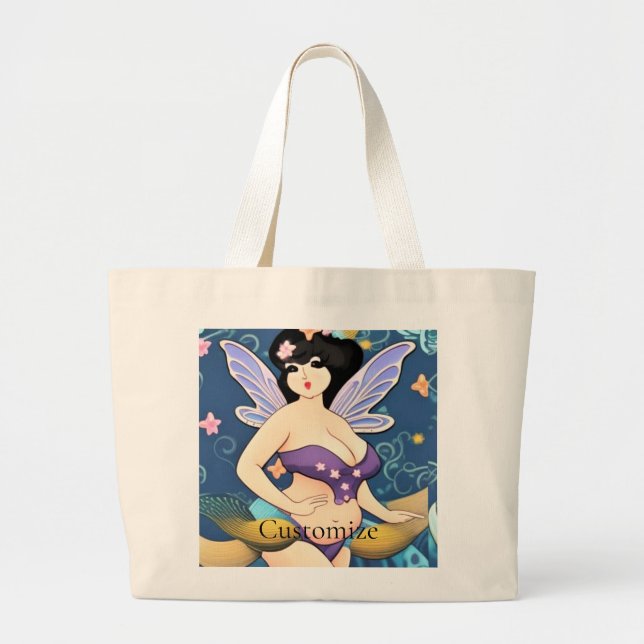 Grand Tote Bag Déesse Fée de Thunder_Cove en pied (Devant)