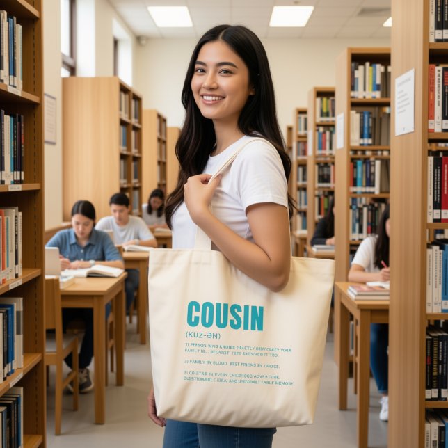 Grand Tote Bag Définition de Cousin Drôle (Créateur téléchargé)