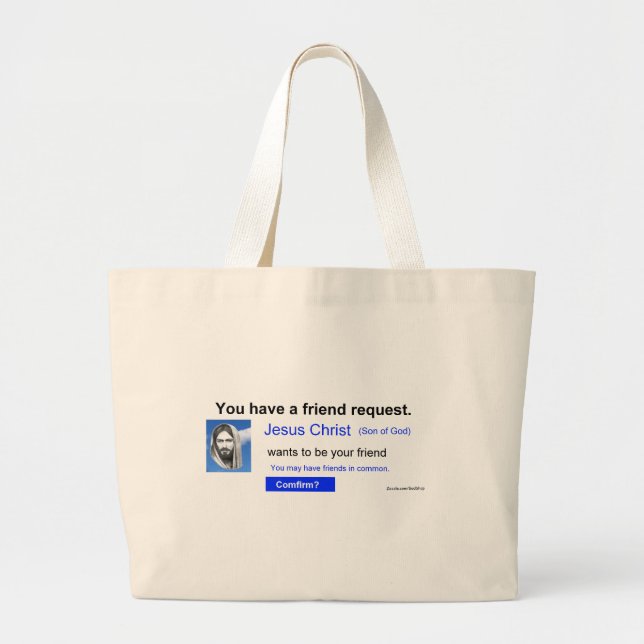 Grand Tote Bag Demande d'ami (Devant)