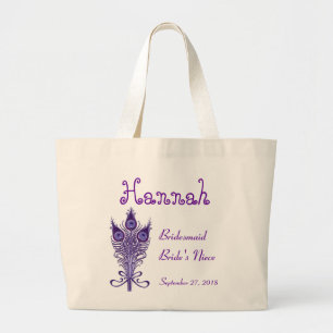 Grand Tote Bag DEMOISELLE D'HONNEUR et NIÈCE ou TOUTES plumes de