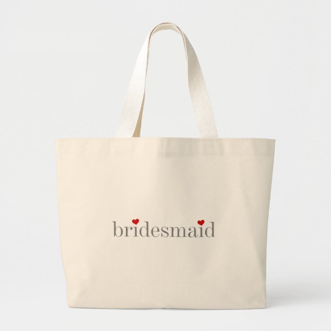 Grand Tote Bag Demoiselle d'honneur grise des textes (Devant)