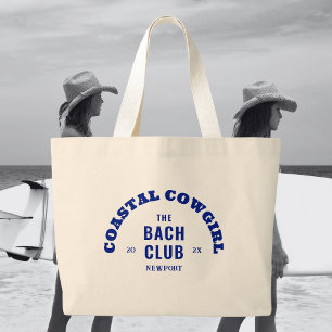 Grand Tote Bag Denim Blue Coastal Cowgirl The Bach Club