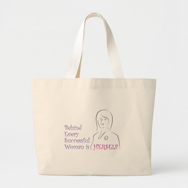 Grand Tote Bag Derrière chaque femme réussie est elle-même (Devant)