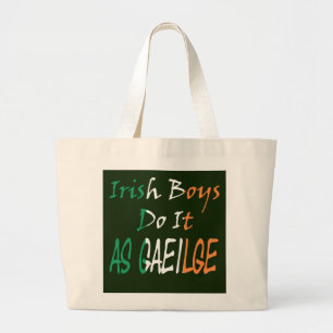 Grand Tote Bag Des garçons irlandais font ça à Gaeilge bagjtcn