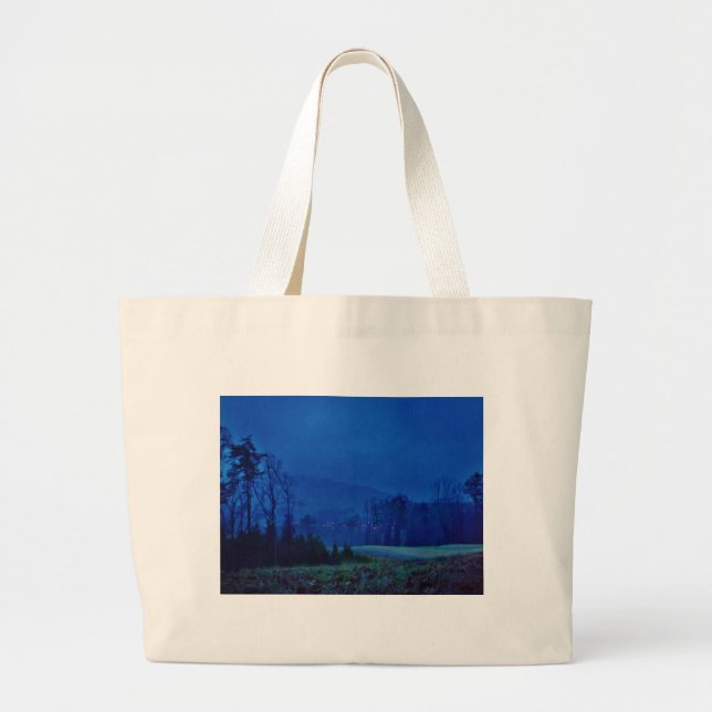Grand Tote Bag Des lumières scintillantes dans un Blue Mountain M (Devant)