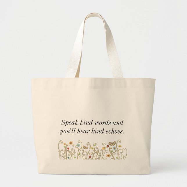 Grand Tote Bag Des mots comme des échos (Devant)