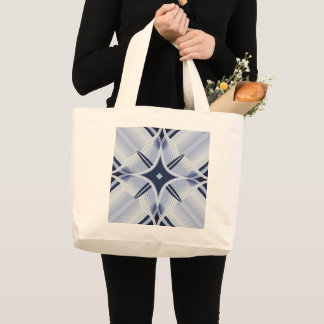 Grand Tote Bag Des touches d'harmonie bleu et gris
