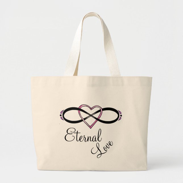 Grand Tote Bag Design d'amour infini (Devant)