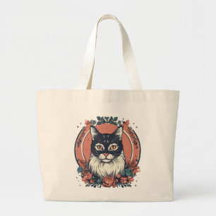 Grand Tote Bag design d'art amoureux des chats mignon acheter mai