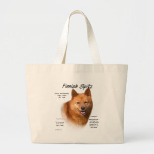 Grand Tote Bag Design d'histoire des spitz finlandais