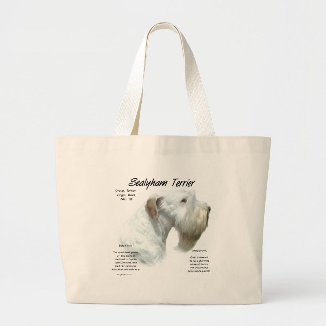 Grand Tote Bag Design historique de Sealyham Terrier (Devant)