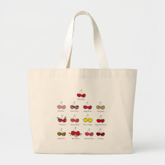 Grand Tote Bag Dessin amusant Comique drôle Cheeky Red Cherries C