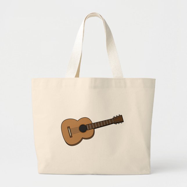 Grand Tote Bag Dessin de guitare (Devant)