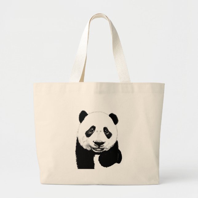 Grand Tote Bag Dessin de panda (Devant)