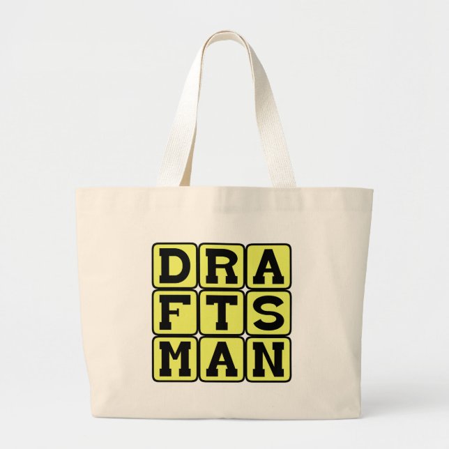 Grand Tote Bag Dessinateur, créateur de plan technique (Devant)