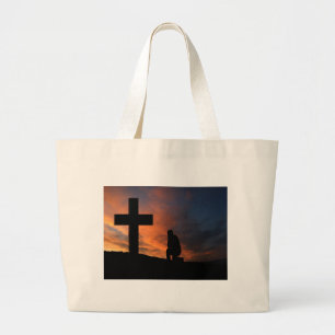 Grand Tote Bag Destin d'amour de paix de Jésus de croix de foi de