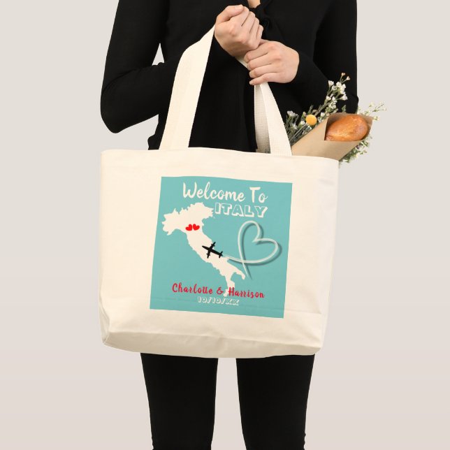 Grand Tote Bag Destination Mariage Italie Europe (Devant (produit))