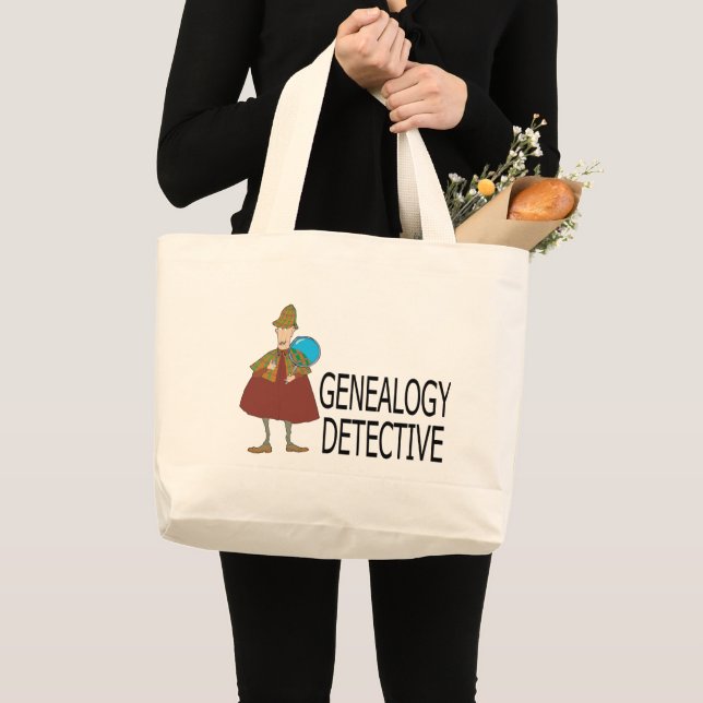 Grand Tote Bag Détective de généalogie (Devant (produit))