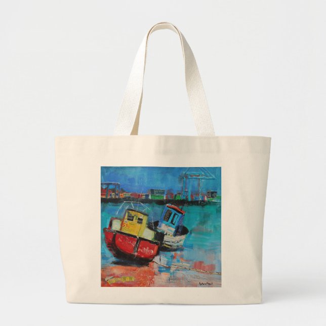Grand Tote Bag Deux bateaux de pêche gais 2012 (Devant)