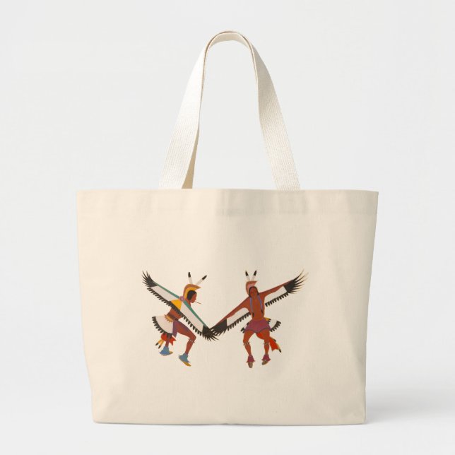 Grand Tote Bag Deux danseurs d'aigle (Devant)