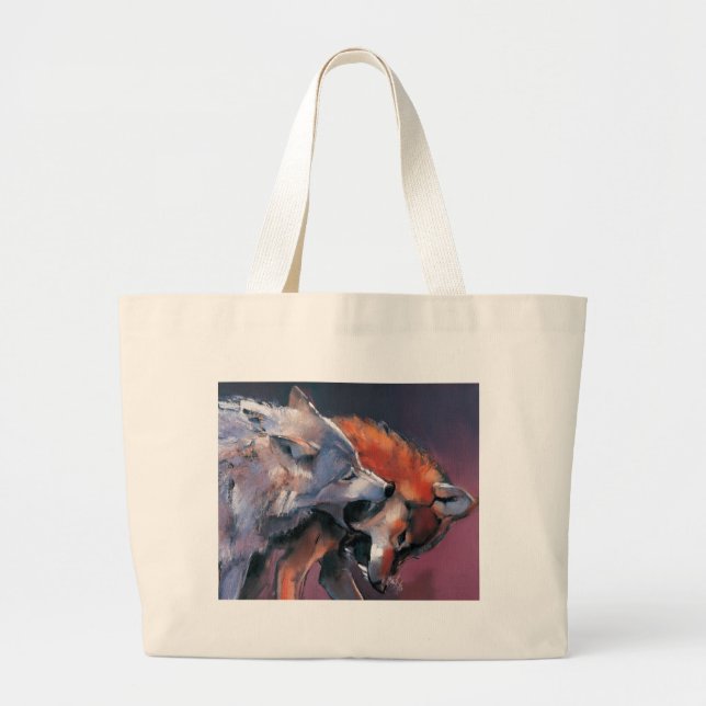 Grand Tote Bag Deux loups (Devant)