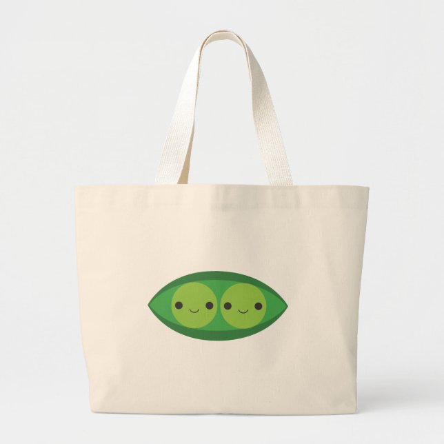 Grand Tote Bag Deux pois dans une cosse (Devant)