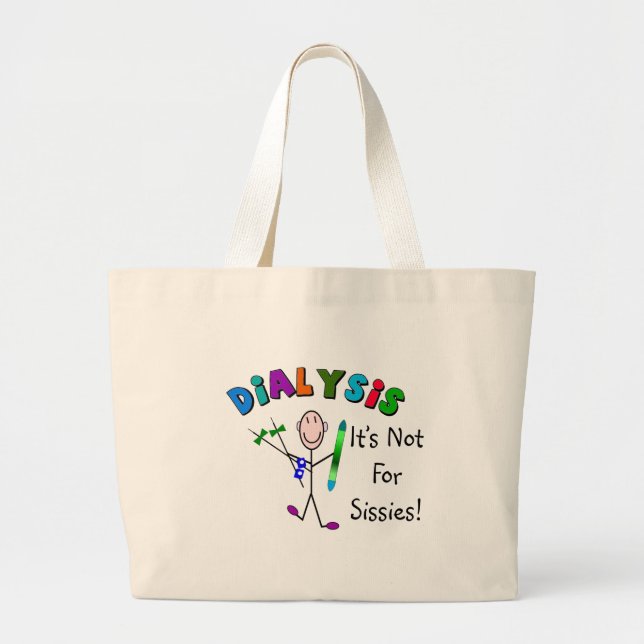Grand Tote Bag Dialyse "il n'est pas pour des poules mouillées " (Devant)