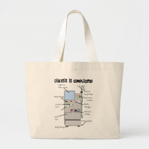 Grand Tote Bag Dialyse Infirmière/Tech Dons Amusants
