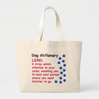 Grand Tote Bag Dictionnaire de chien de tête