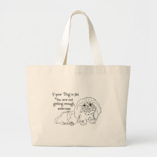 Grand Tote Bag Dictons Pleins d'Esprit sur les Chiens Pékinois