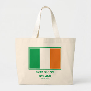 Grand Tote Bag DIEU BÉNISSE L'IRLANDE   Patriotique   Drapeau Irl