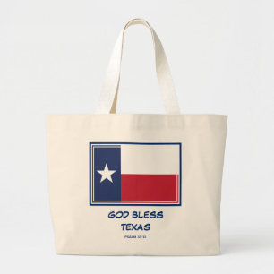 Grand Tote Bag DIEU BÉNISSE TEXAS Drapeau texan patriotique