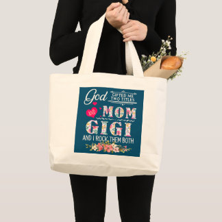 Grand Tote Bag Dieu M'A Donné Deux Titres Maman Et Gigi Leopard