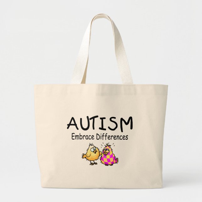 Grand Tote Bag Différences d'étreinte (2 poussins) (Devant)