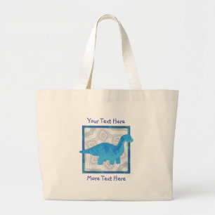 Grand Tote Bag Dino bleu Fourre-tout