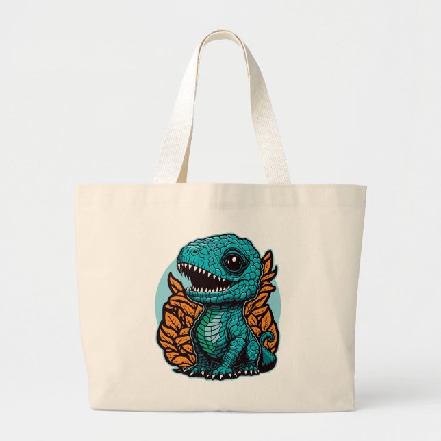Grand Tote Bag Dinosaure Bébé mignon (Devant)