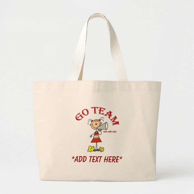 Grand Tote Bag Disparaissent le pom-pom girl d'équipe (Devant)