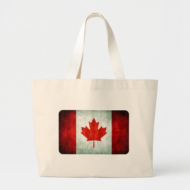 Grand Tote Bag Distressed Canada Flag (Devant)
